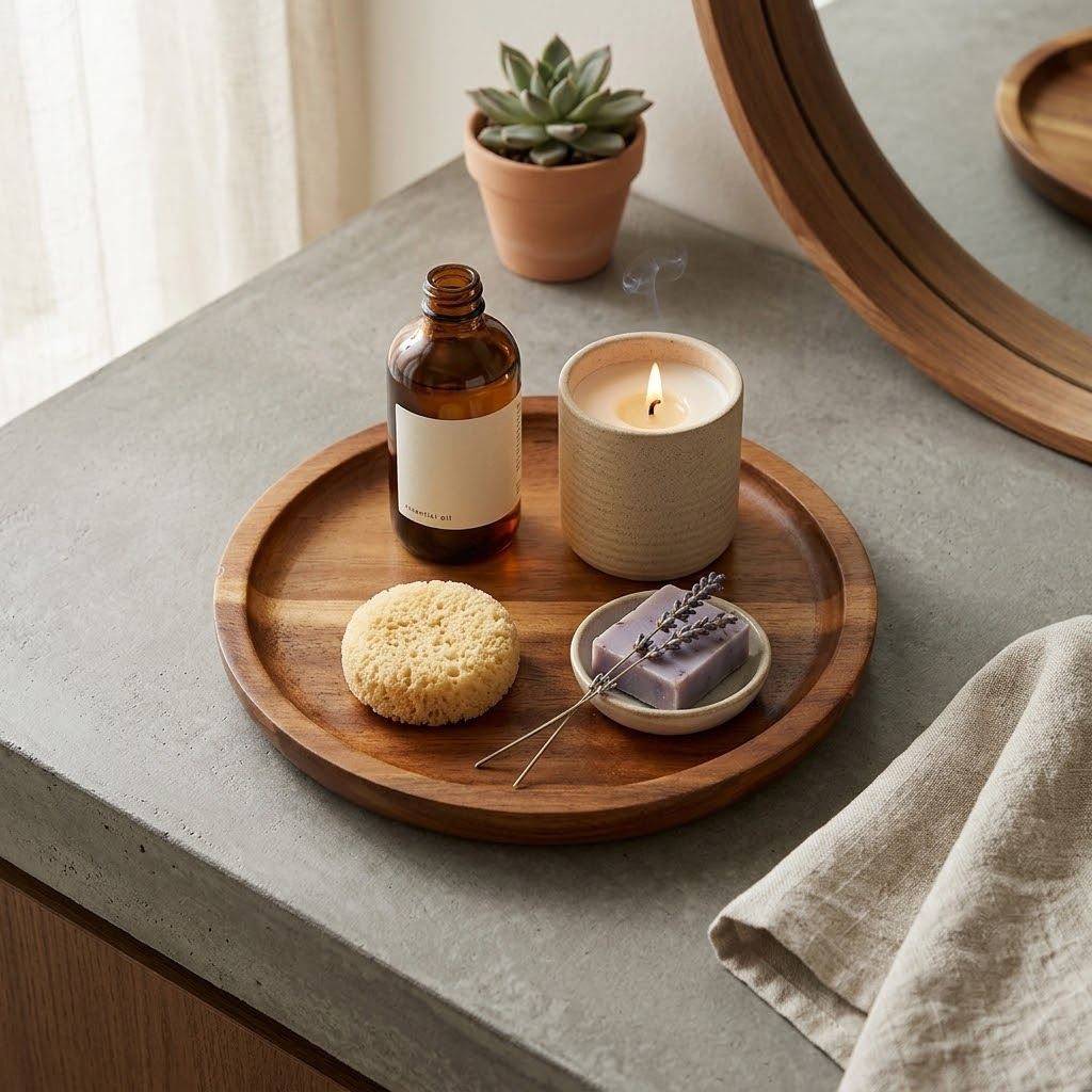 Round Wooden Serving Tray
