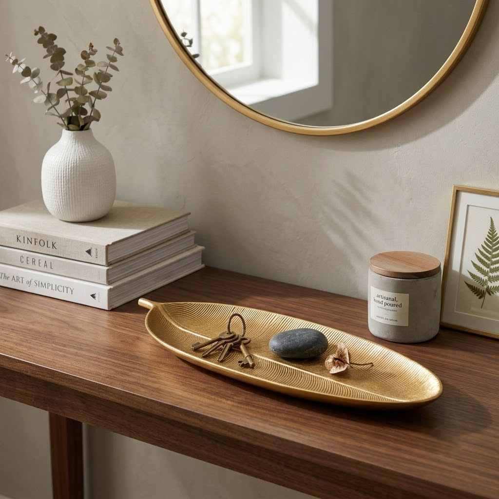 Large Leaf Decorative Serving Tray