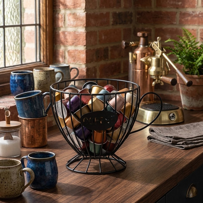 Cup-Shaped Metal Storage Basket