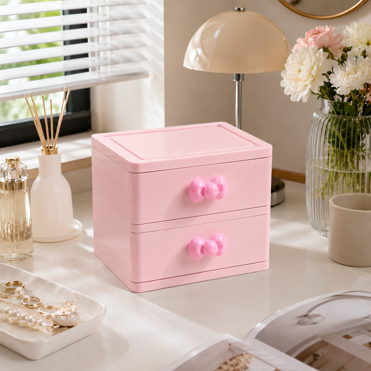 Two-Layer Bow Hair Accessory Organizer