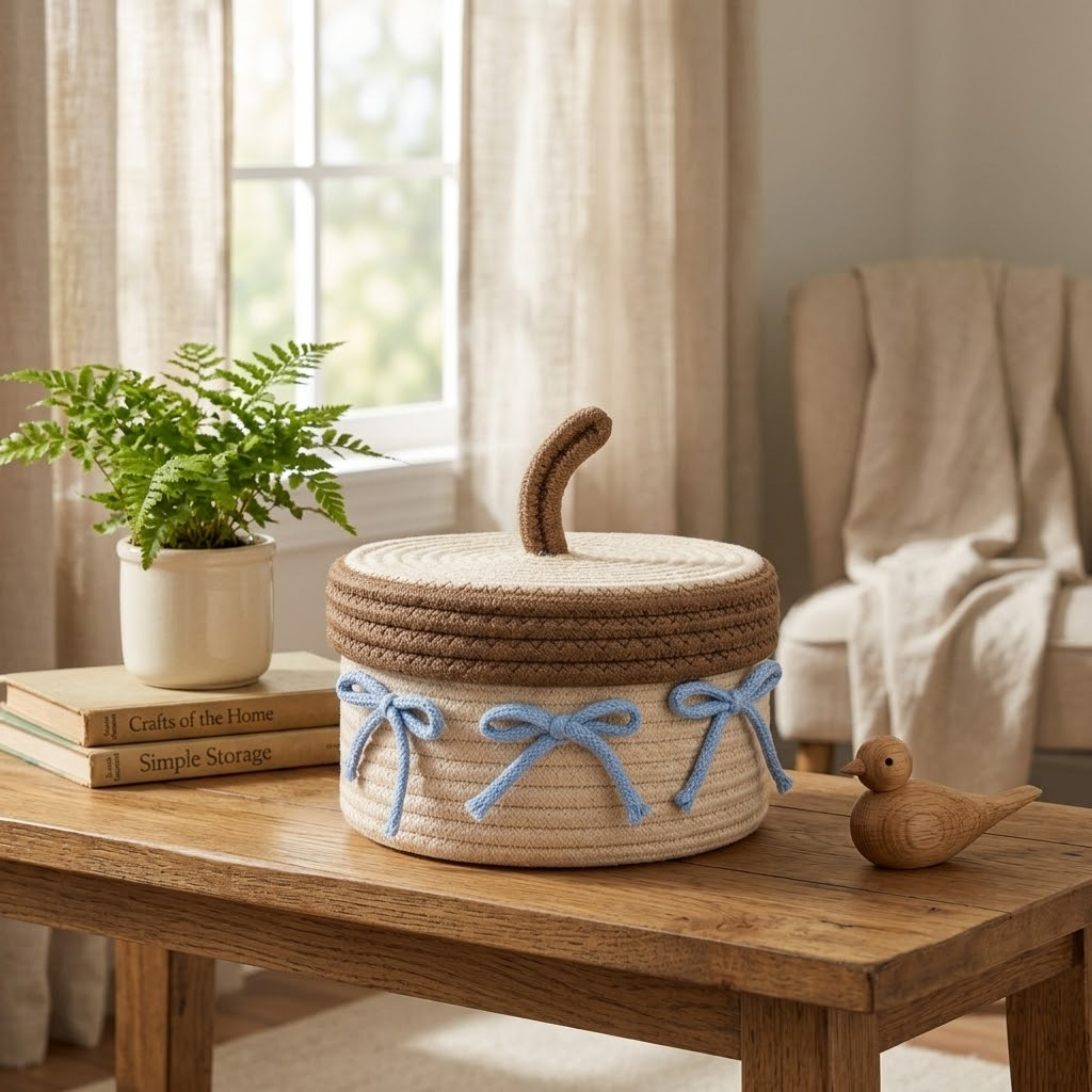 Cotton Rope Storage Basket with Lid
