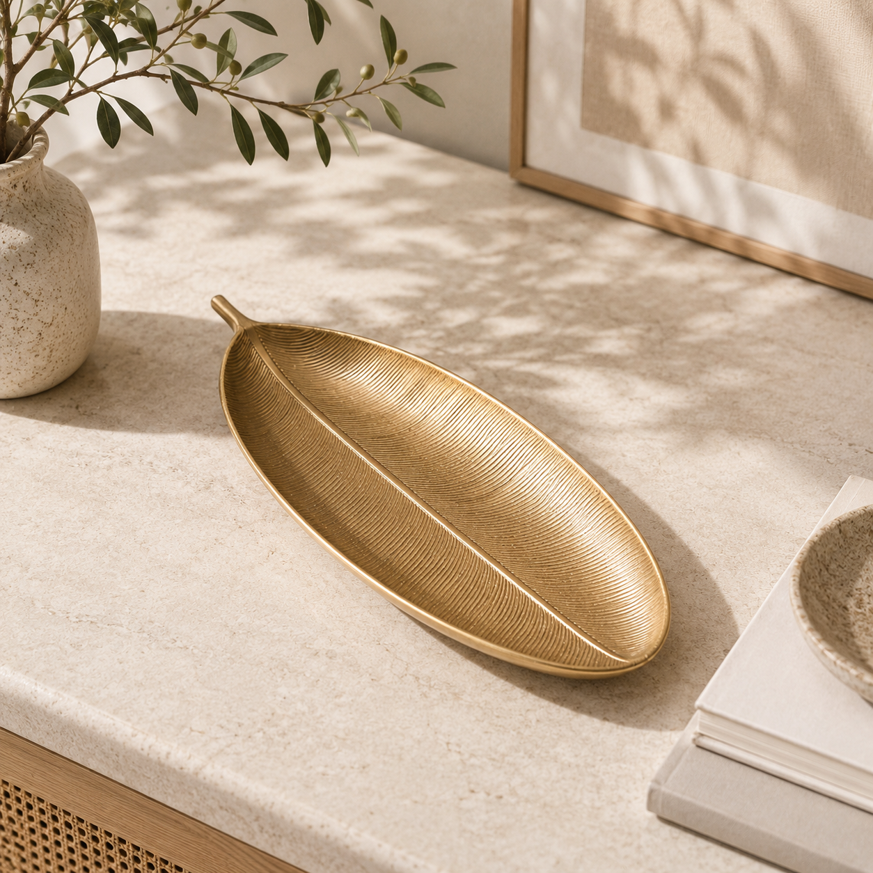 Large Leaf Decorative Serving Tray