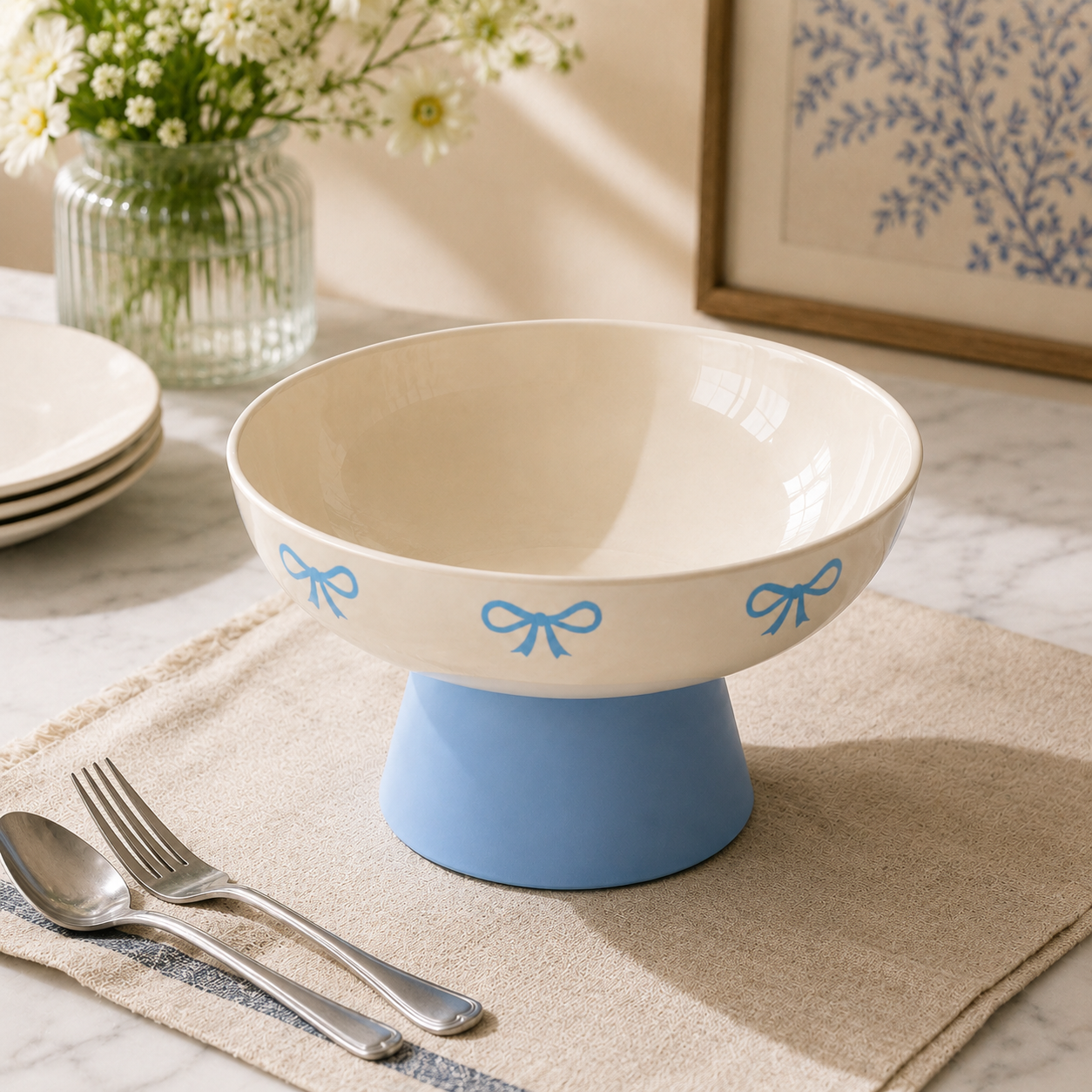 Pedestal Fruit & Snack Serving Bowl Material