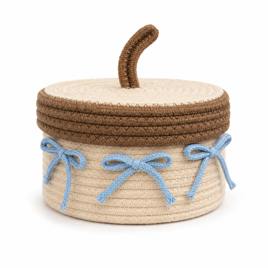 Cotton Rope Storage Basket with Lid