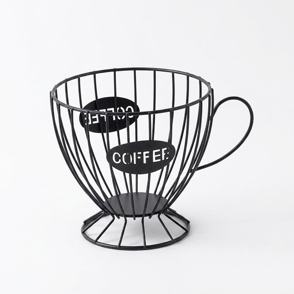 Cup-Shaped Metal Storage Basket